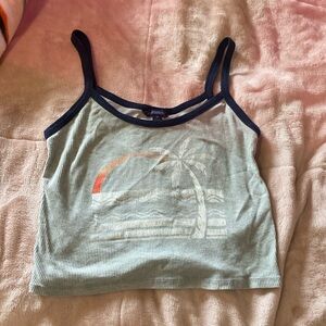 Women’s Beach Print Crop Tank